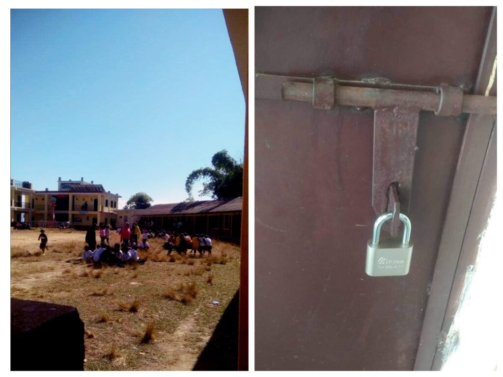 अङ्ग्रेजी शिक्षक नहुदा विद्यार्थी द्वारा विद्यालयमा तालाबन्दी